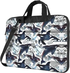 Killer Whale Print Trendy Oxford Cloth Laptop Bag - Versatile Laptop Case,Messenger Bag, Shoulder Bag