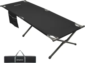KingCamp Camping Cot Portable Sleeping Cot for Adults Heavy Duty 81"x 30" Oversized Camp Cots with Pocket Folding Outdoor Camping Bed for Travel, Camp, Beach, Hike,Outdoor and Indoor Use(Black)