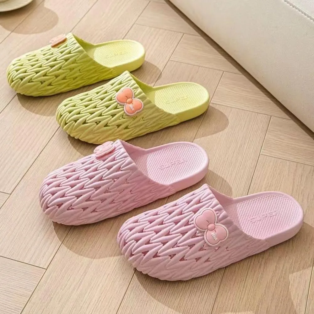 Korean Y2K Easy-Slip-on | Ins Home Trendy Hole Shoes for Every Scene | Clogs with Kawaii Bow Knots | Anti-Slip Sole Slippers for Bathroom Safety | OOTD Gift for Girls & Women