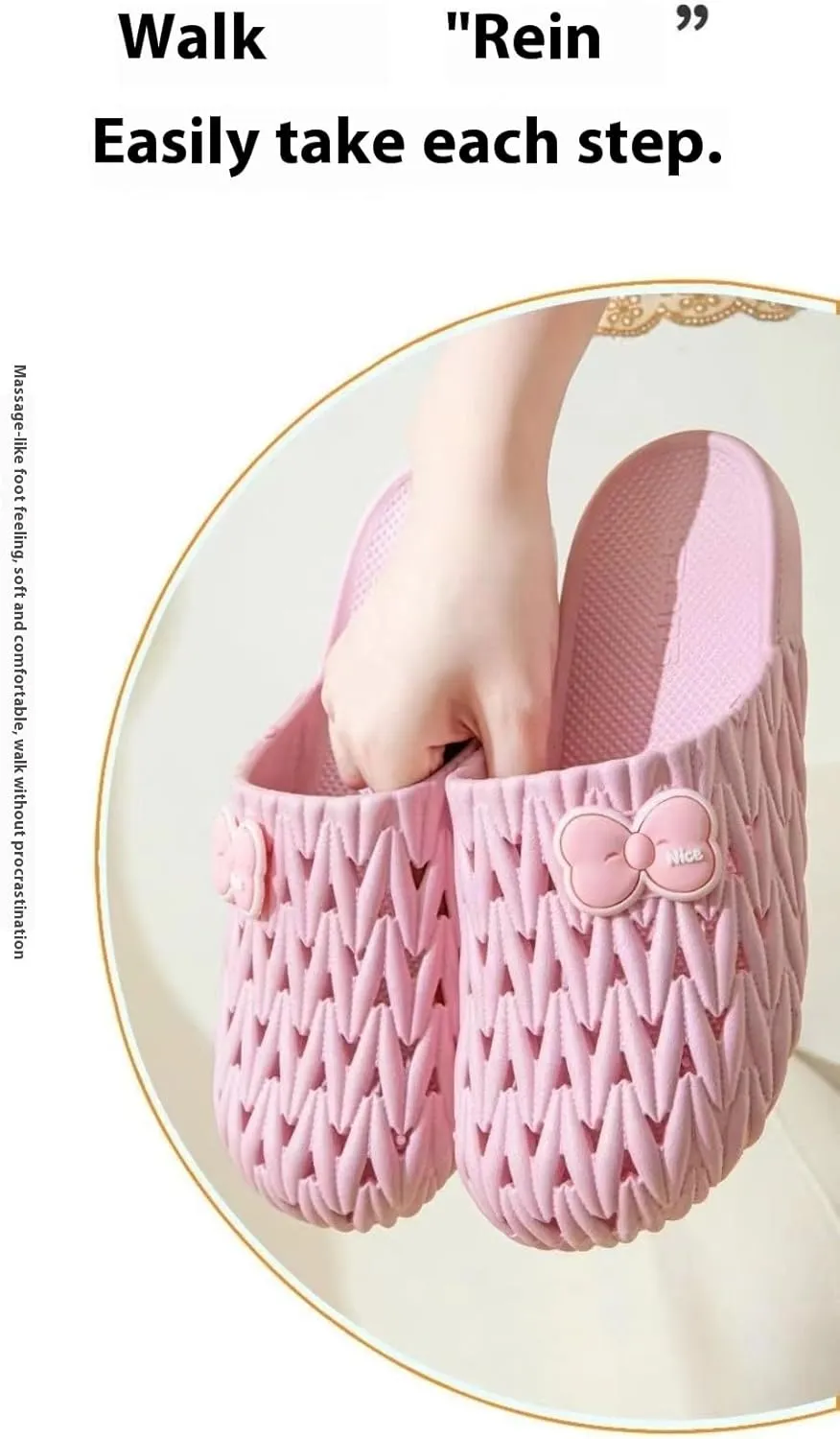 Korean Y2K Easy-Slip-on | Ins Home Trendy Hole Shoes for Every Scene | Clogs with Kawaii Bow Knots | Anti-Slip Sole Slippers for Bathroom Safety | OOTD Gift for Girls & Women