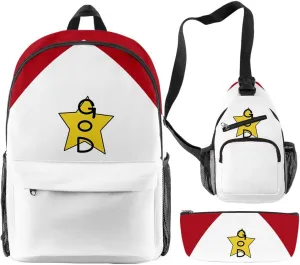 Kotaro Lives Alone Backpack Three-piece Sets Casual Unisex Oxford Cloth Travel Bag Stylish Shoulder Bag (WP07734X10,One size)