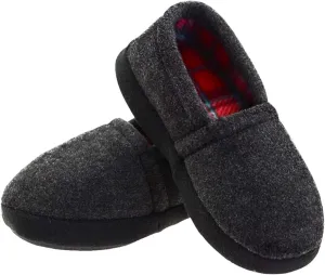LA PLAGE Slippers for Boys Little/Big Kid House Shoes Warm Cotton Winter Cozy Indoor Slip-on Slippers with Hard Sole