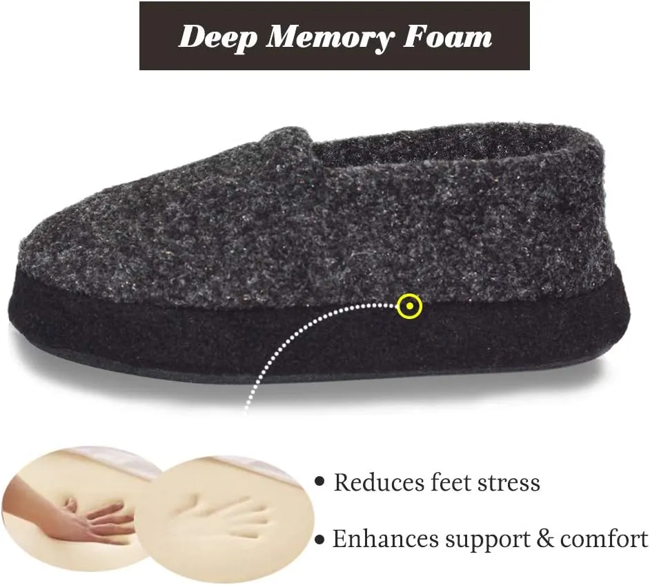LA PLAGE Slippers for Boys Little/Big Kid House Shoes Warm Cotton Winter Cozy Indoor Slip-on Slippers with Hard Sole