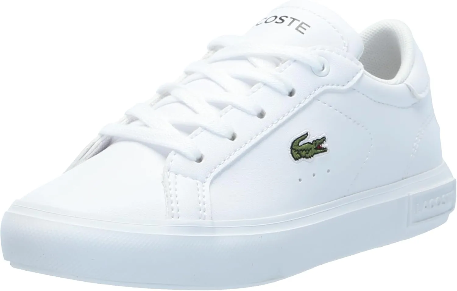 Lacoste Kids Powercourt Sneaker, WHT/WHT, 12.5