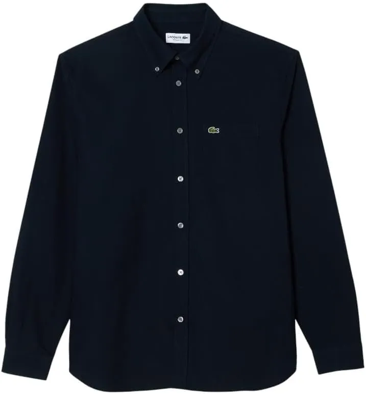 Lacoste Mens Long Sleeve Regular Fit Button Down Solid Oxford Shirt