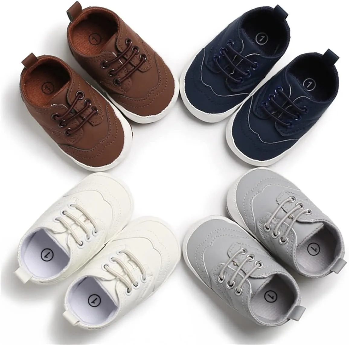 LAFEGEN Baby Boys Girls Classic PU Leather Loafers Soft Sole Oxford Dress Shoes First Walking Flat Moccasins Casual Sneaker