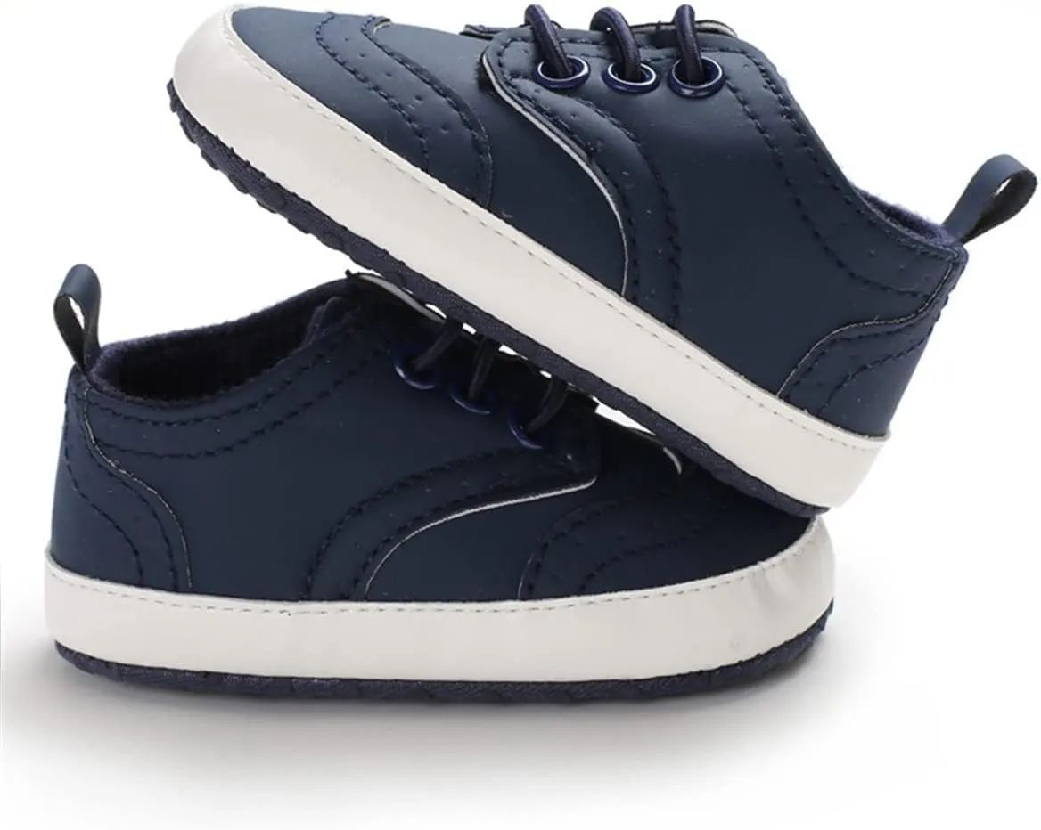LAFEGEN Baby Boys Girls Classic PU Leather Loafers Soft Sole Oxford Dress Shoes First Walking Flat Moccasins Casual Sneaker