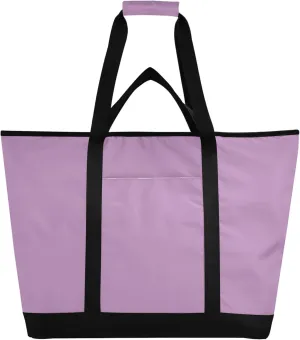 Lavender Purple Reusable Insulated Cooler Bag with Ice Pack Compartment - Large 47L Waterproof Thermal Grocery Tote for Picnic Beach Camping Lunch Storage