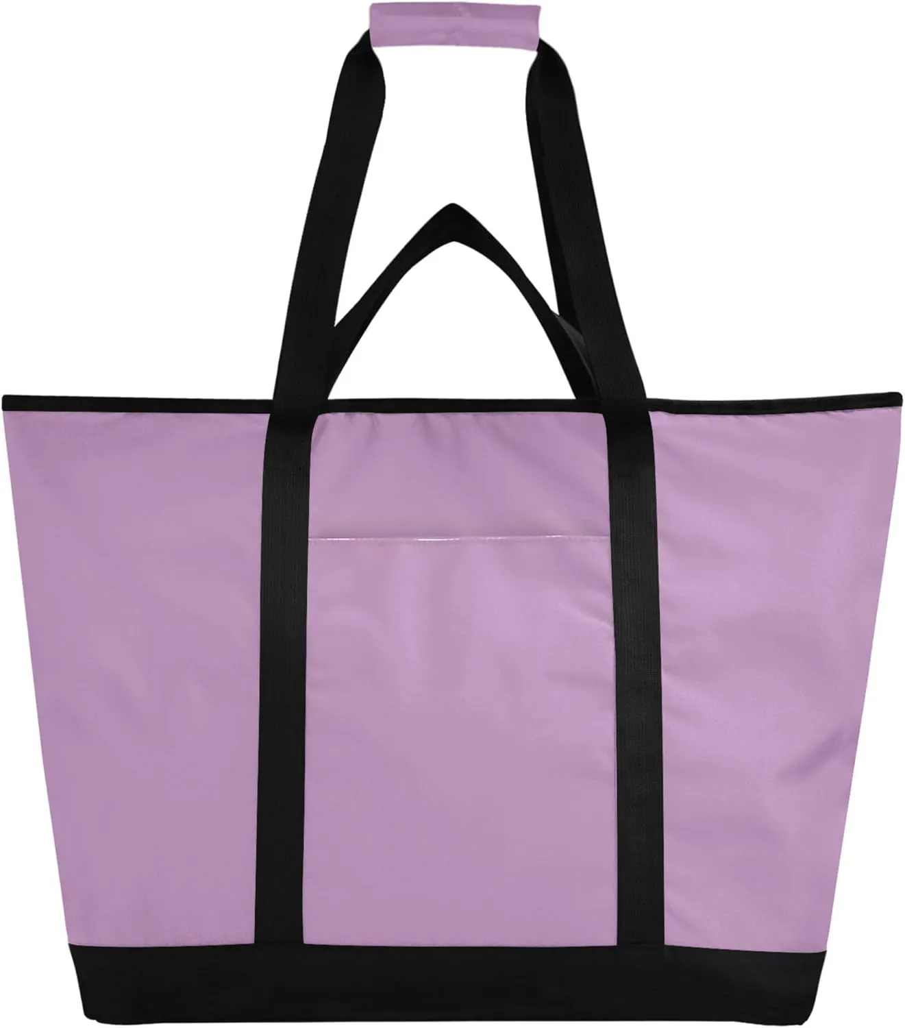 Lavender Purple Reusable Insulated Cooler Bag with Ice Pack Compartment - Large 47L Waterproof Thermal Grocery Tote for Picnic Beach Camping Lunch Storage