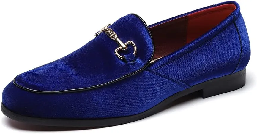 LCQL Men's Luxury Velvet Penny Loafer Shoes Noble Slip-on Suede Loafers Smoking Slippers Plus Size 7-13