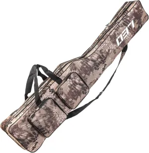 LEOFISHING Fishing Tackle Storage Bag 130cm/4.27ft Portable Fishing Rod Reel Organizer Fishing Pole Gear Tool Cases Carrier Two Layer Durable Oxford Large Capacity Travel Fishing Cover Bag 5 Color (Khaki Camouflage)