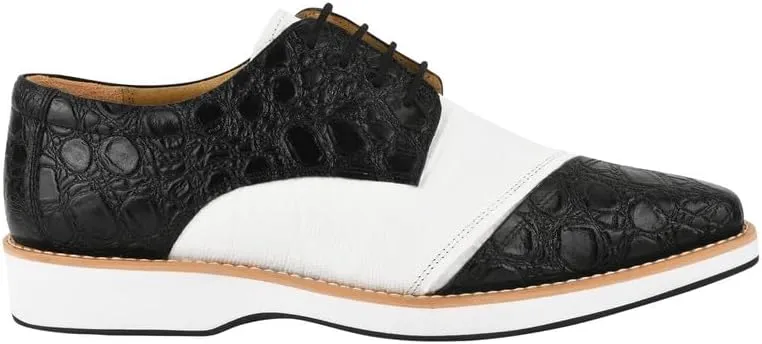 LIBERTYZENO Mens EEL Print Knitted Design Genuine Leather Adults Lace Up Oxford Dress Shoes for Easter Gift LS-112