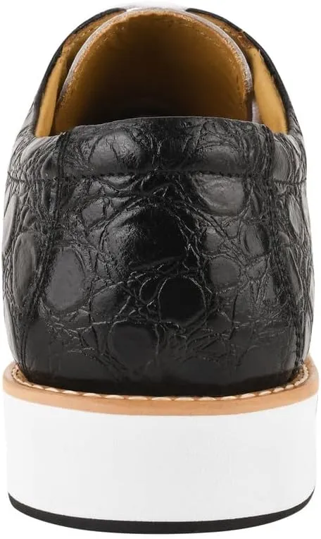 LIBERTYZENO Mens EEL Print Knitted Design Genuine Leather Adults Lace Up Oxford Dress Shoes for Easter Gift LS-112