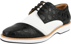 LIBERTYZENO Mens EEL Print Knitted Design Genuine Leather Adults Lace Up Oxford Dress Shoes for Easter Gift LS-112