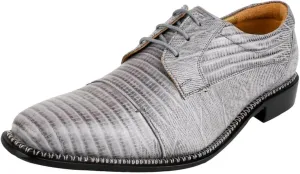 LIBERTYZENO Mens Lizard Print Genuine Leather Adults Lace Up Oxford Dress Shoes for Easter Gift