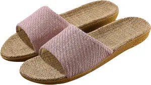 Linen summer non-slip indoor slippers Non-slip spa slippers Comfortable slippers