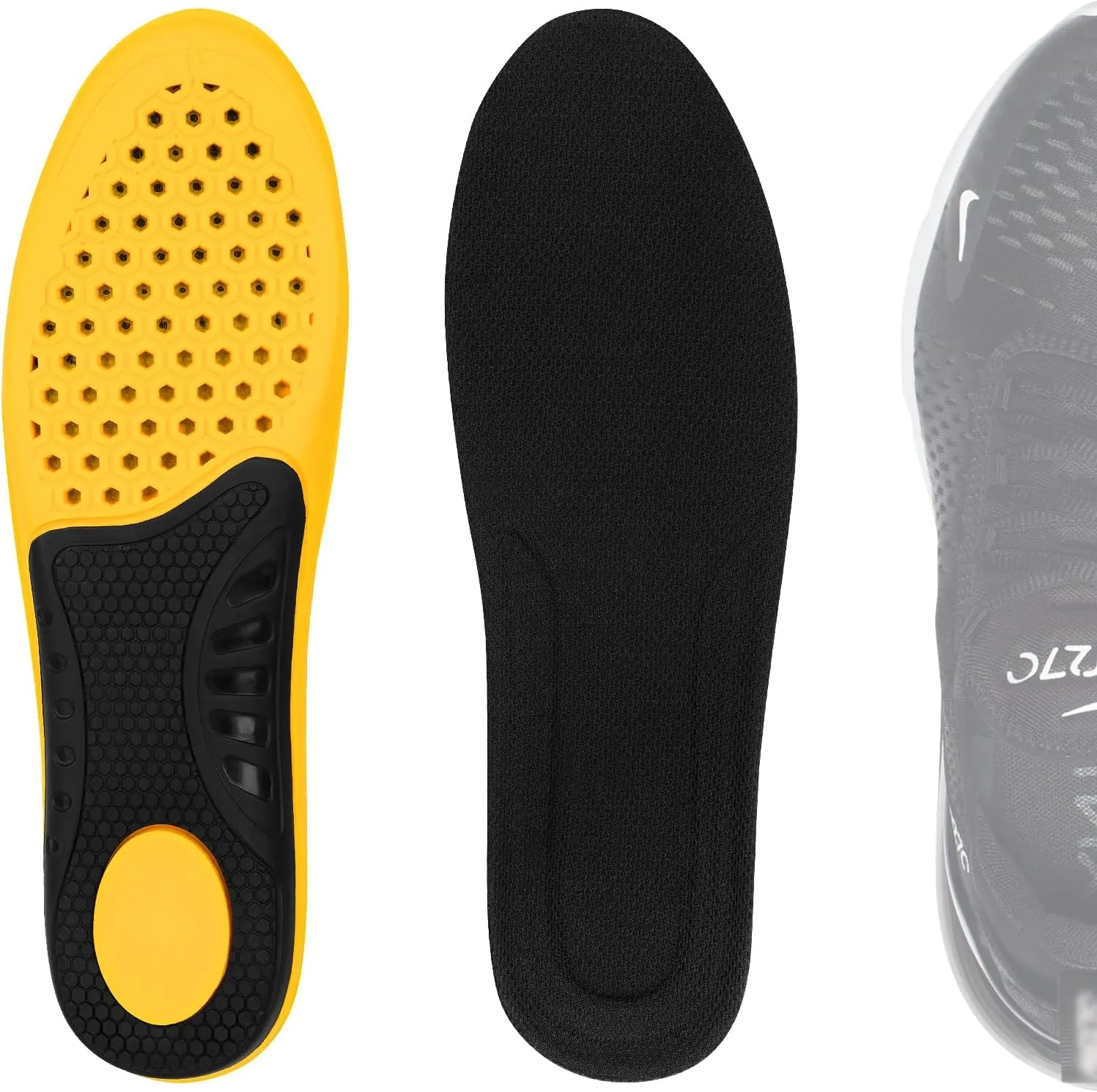 Linkidea 2 Pairs Arch Support Shoe Insoles Compatible with Nike Dunk Low, TR3, 1 '07 LV8, Replacement Shoe Inserts, Shock Absorption and Cushioning for Feet Relief (US Men 8-9/Women 9.5-10.5)