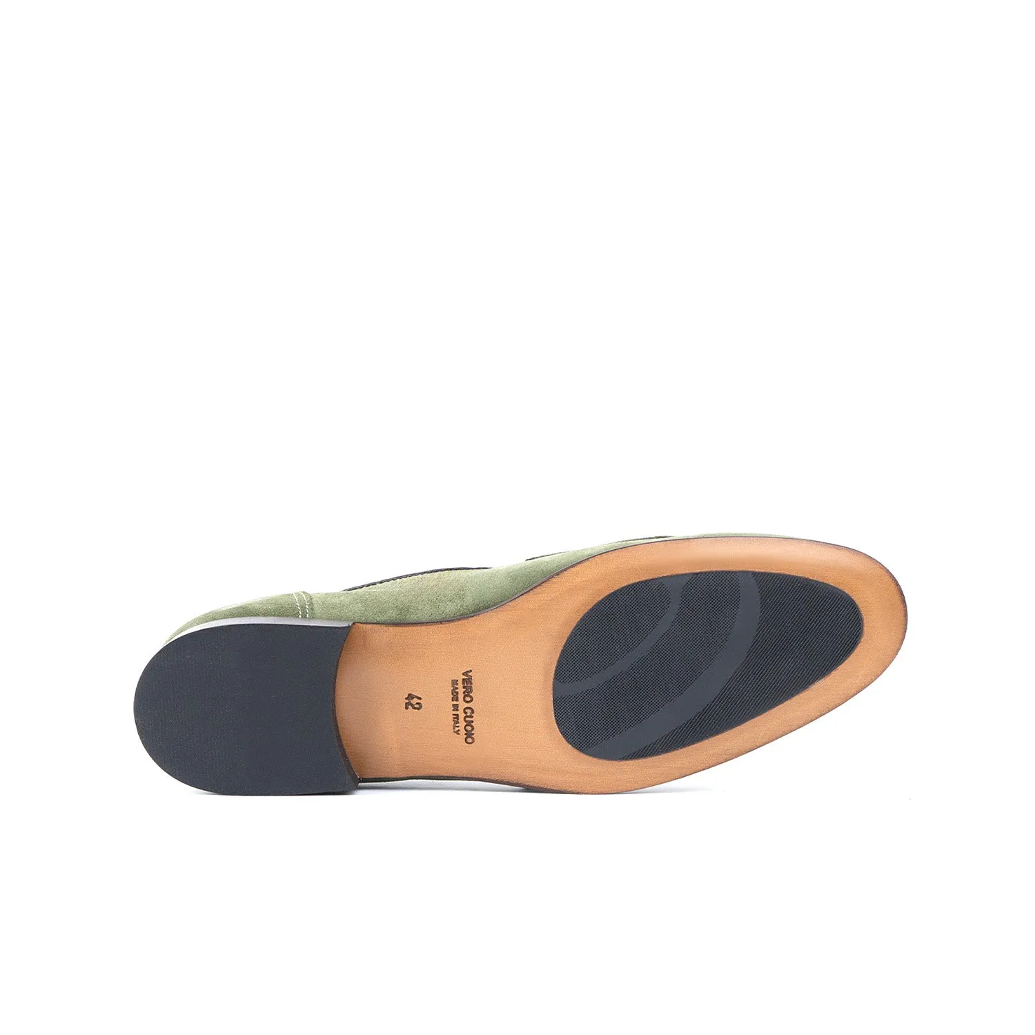 Loafer lux mocassino uomo in camoscio fondo cuoio