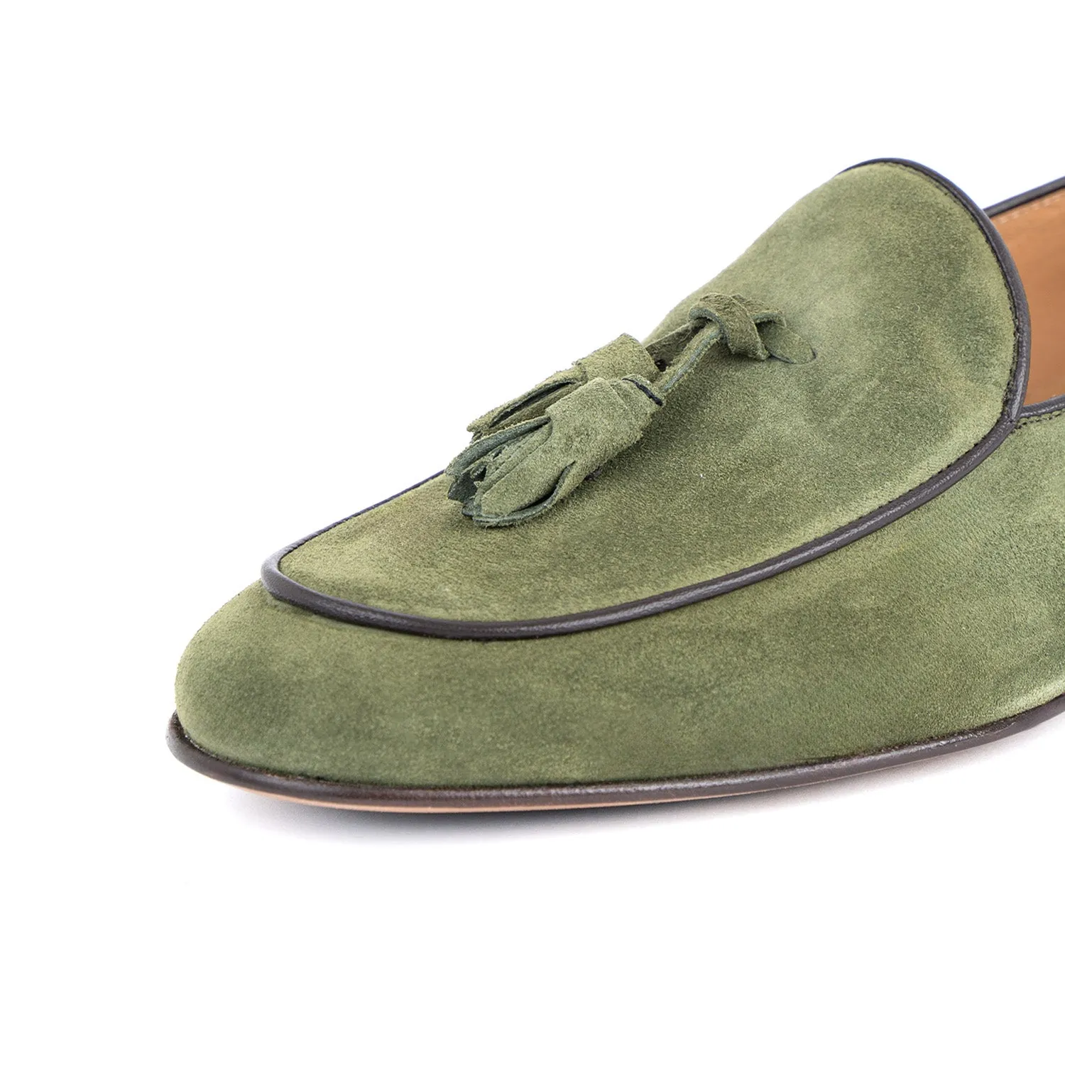 Loafer lux mocassino uomo in camoscio fondo cuoio