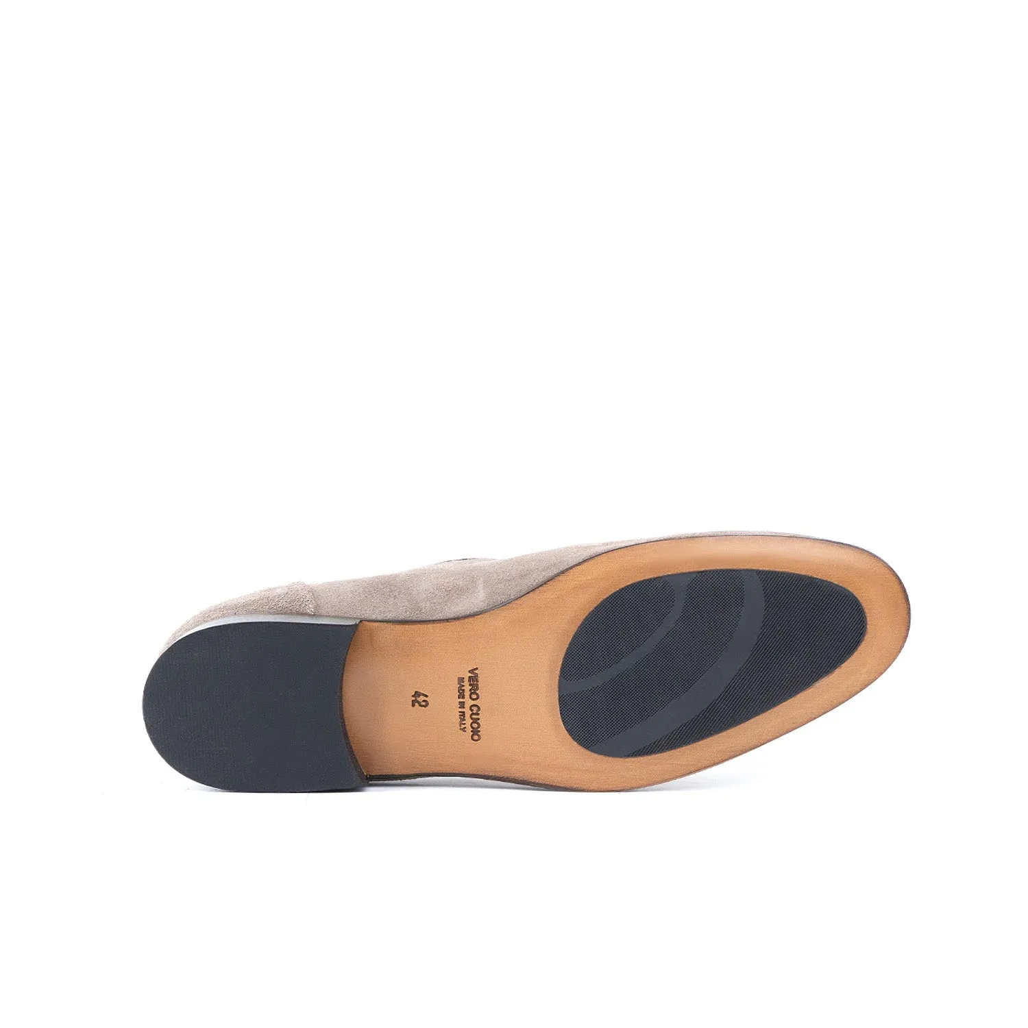 Loafer lux mocassino uomo in camoscio fondo cuoio