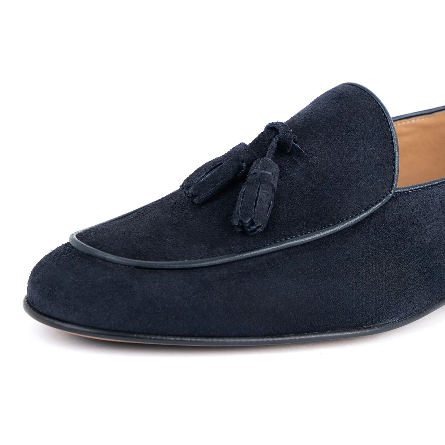 Loafer lux mocassino uomo in camoscio fondo cuoio