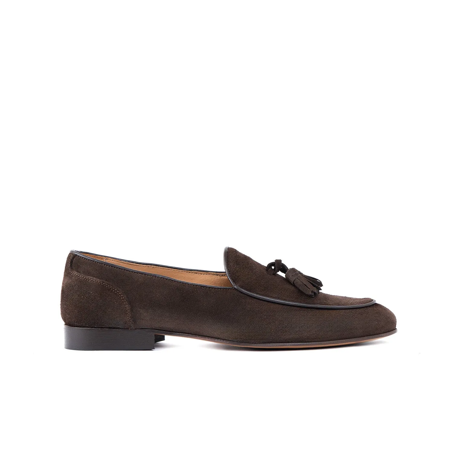 Loafer lux mocassino uomo in camoscio fondo cuoio