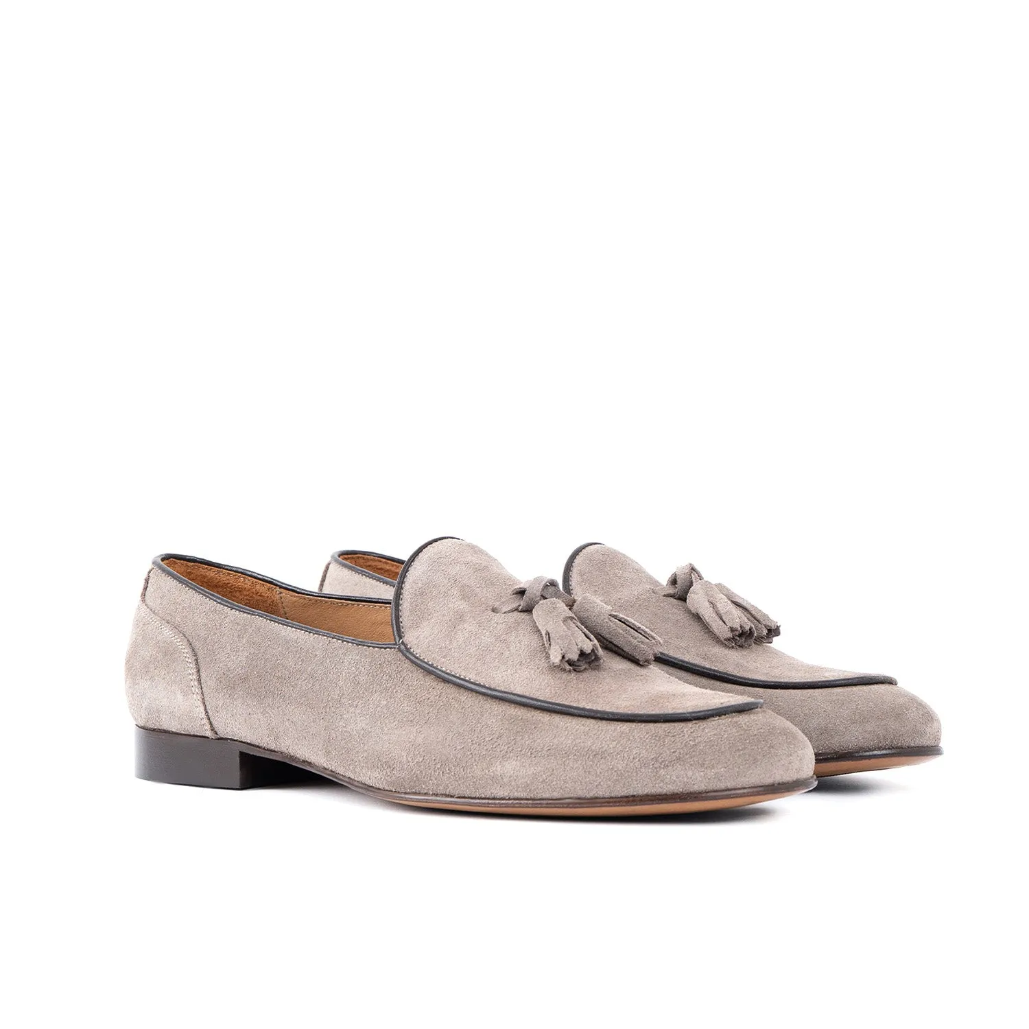 Loafer lux mocassino uomo in camoscio fondo cuoio