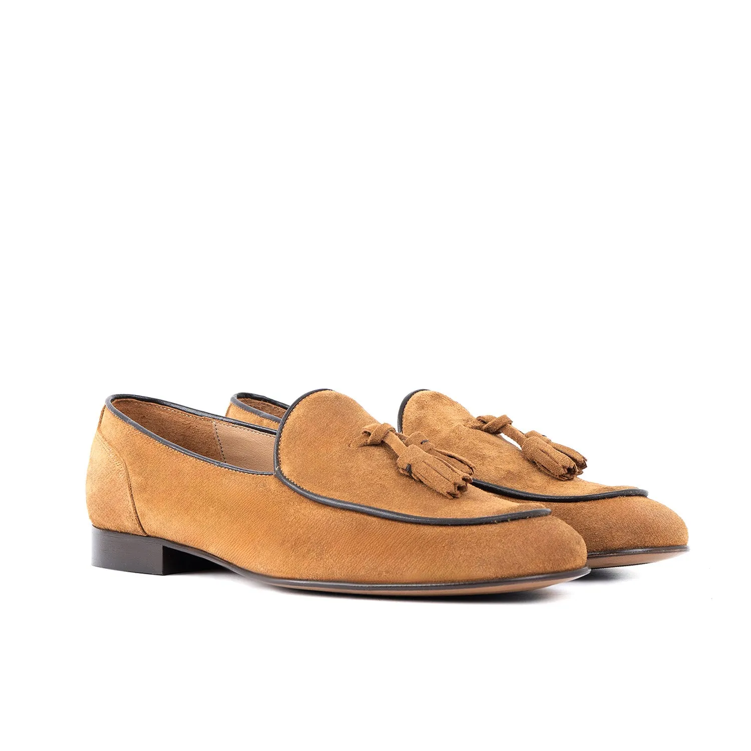 Loafer lux mocassino uomo in camoscio fondo cuoio