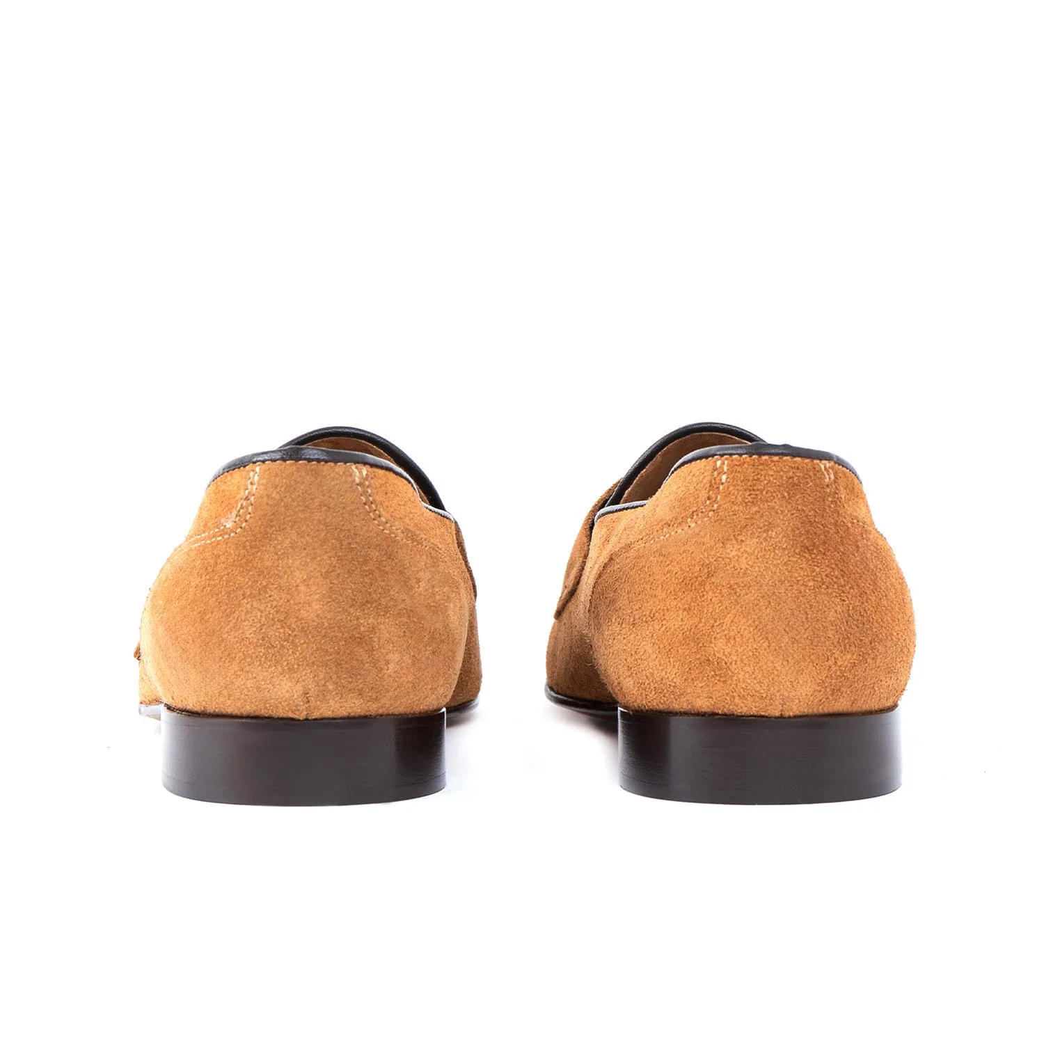 Loafer lux mocassino uomo in camoscio fondo cuoio