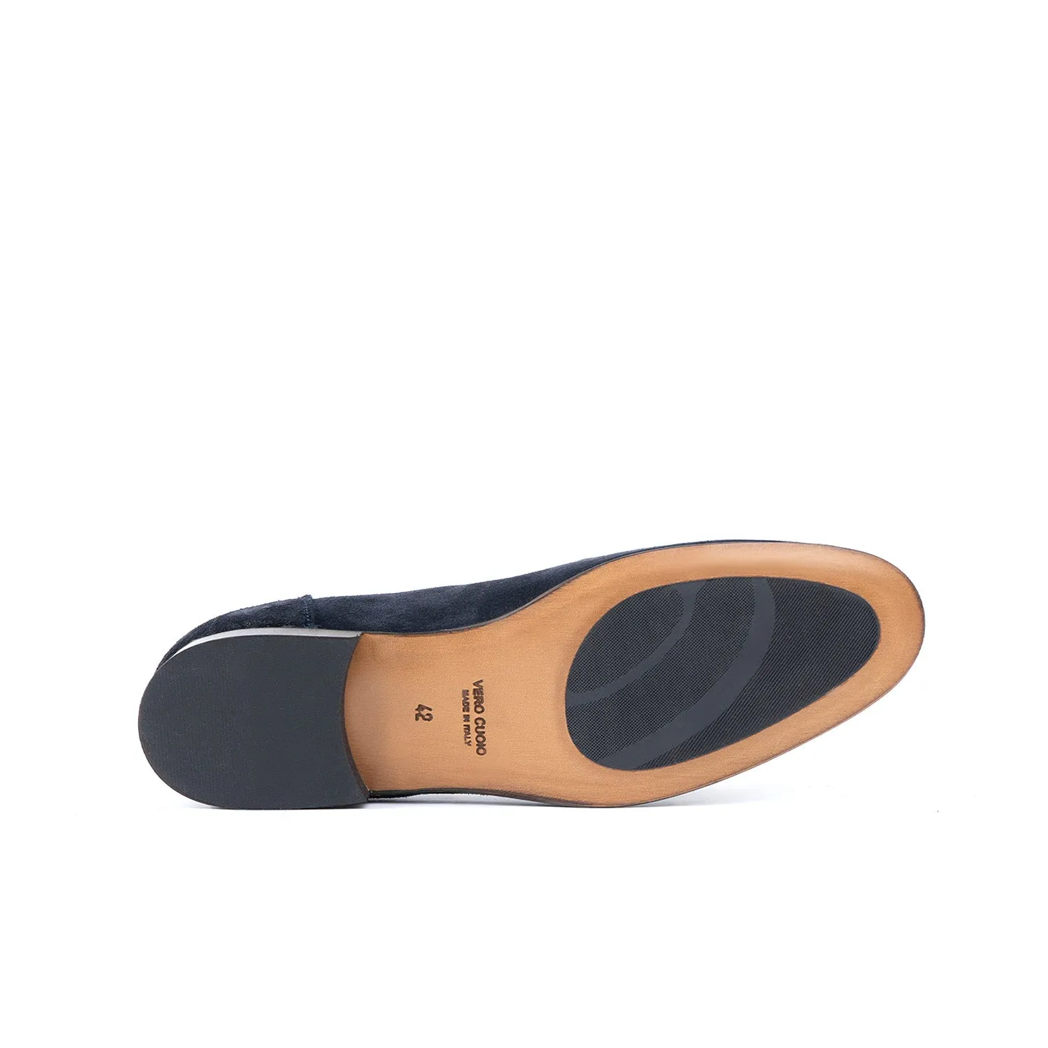 Loafer lux mocassino uomo in camoscio fondo cuoio