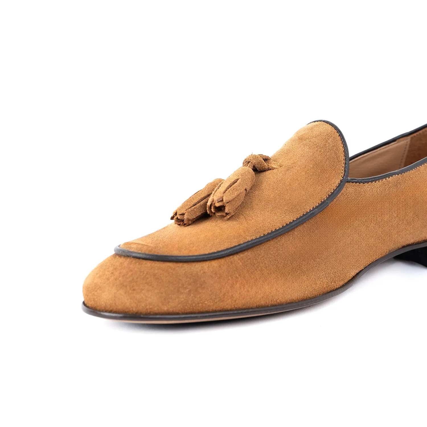 Loafer lux mocassino uomo in camoscio fondo cuoio