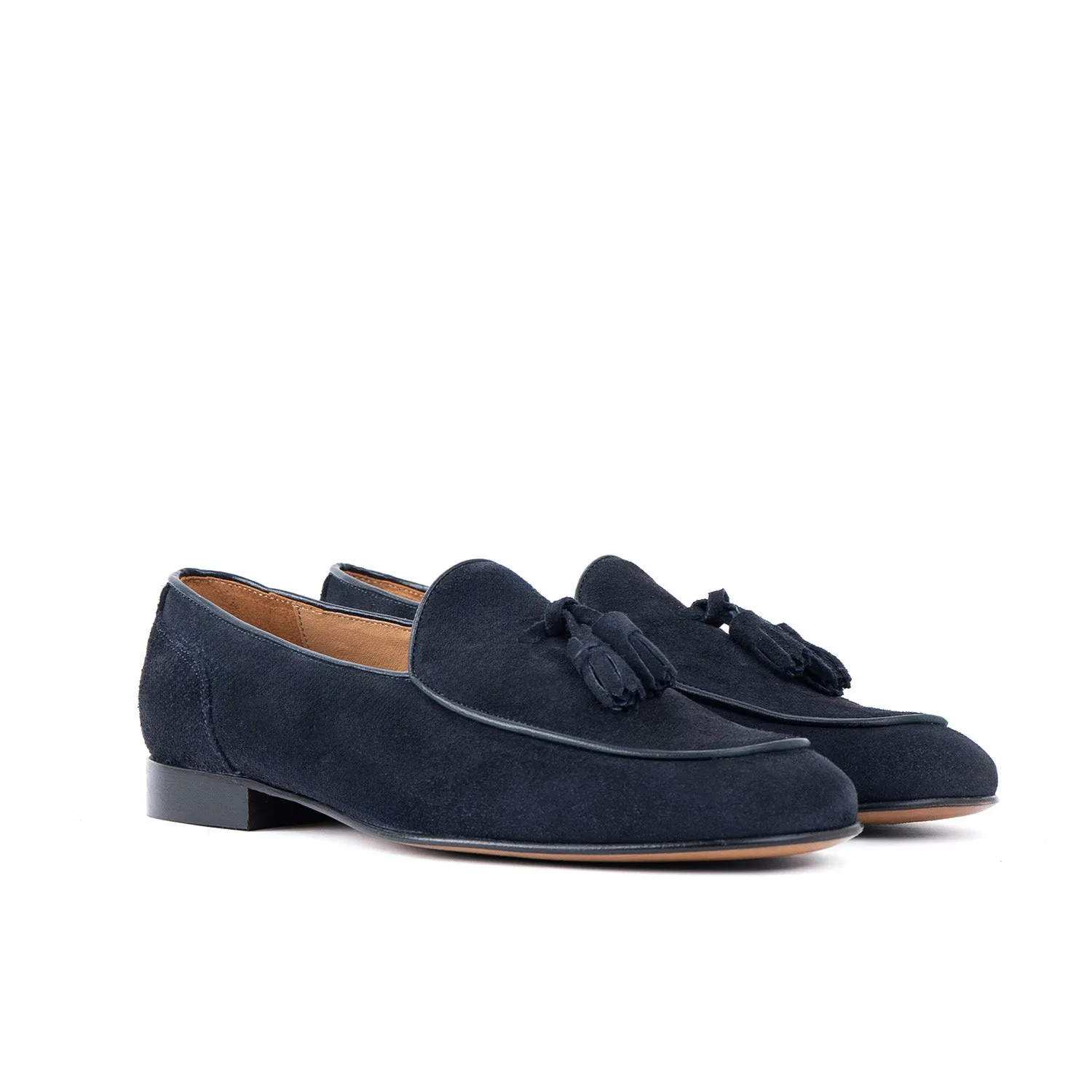 Loafer lux mocassino uomo in camoscio fondo cuoio