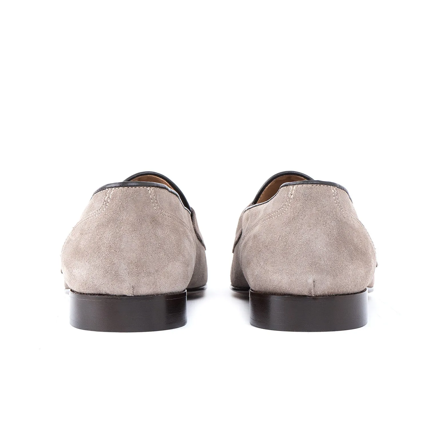 Loafer lux mocassino uomo in camoscio fondo cuoio