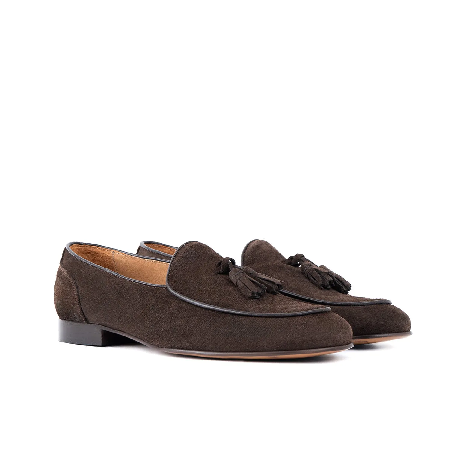 Loafer lux mocassino uomo in camoscio fondo cuoio
