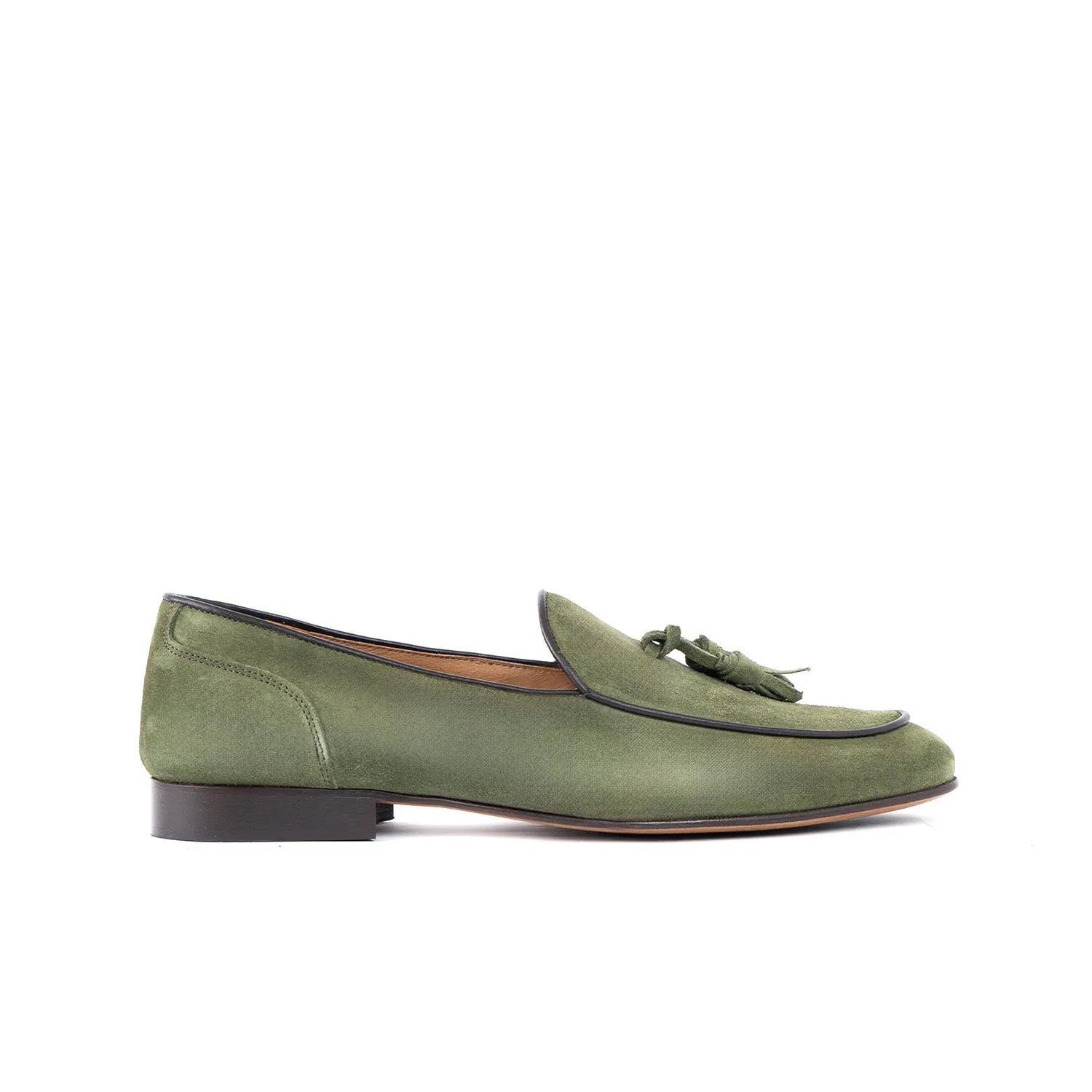 Loafer lux mocassino uomo in camoscio fondo cuoio