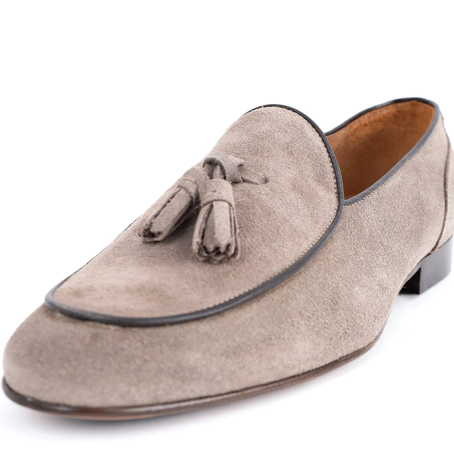 Loafer lux mocassino uomo in camoscio fondo cuoio