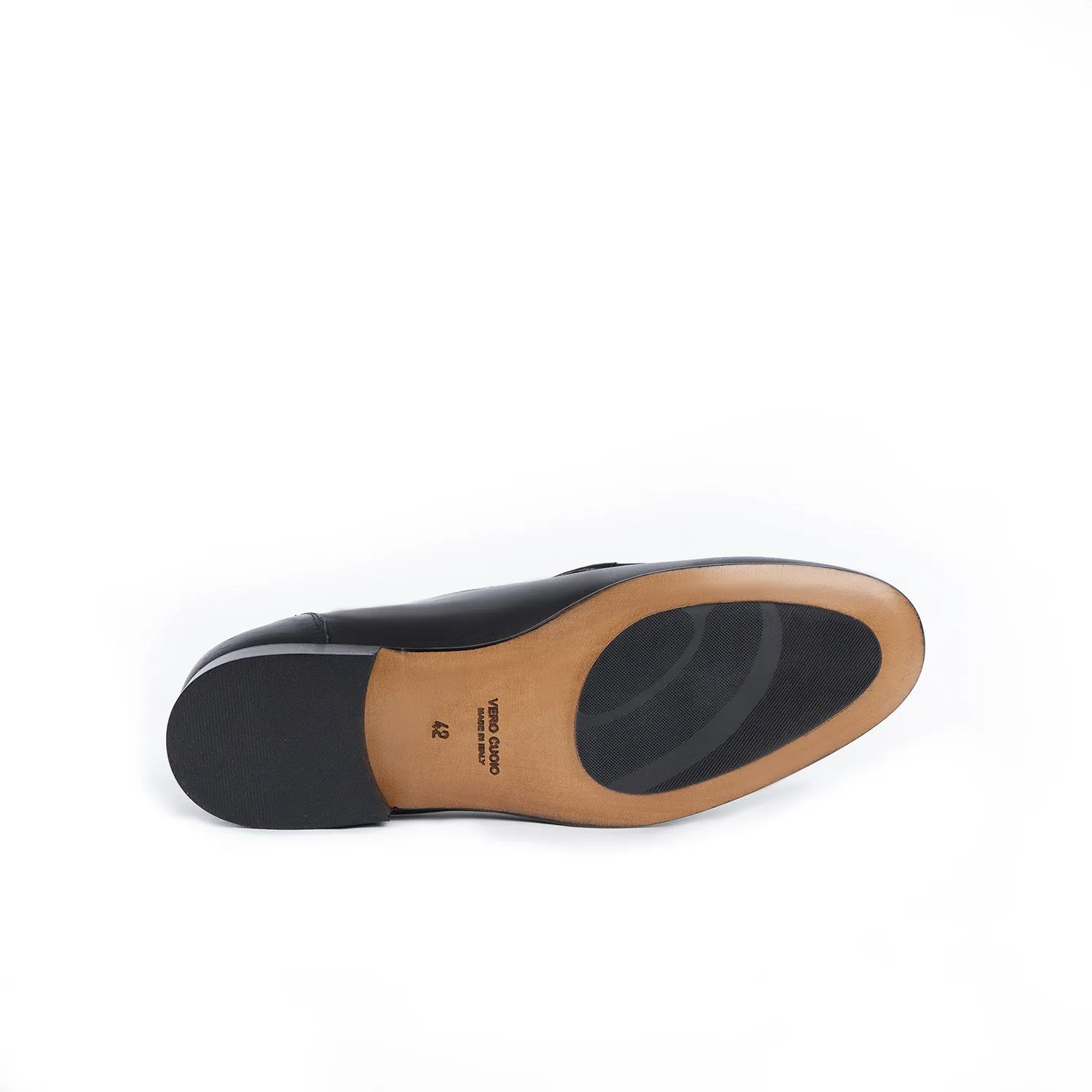 Loafer lux mocassino uomo in pelle fondo cuoio