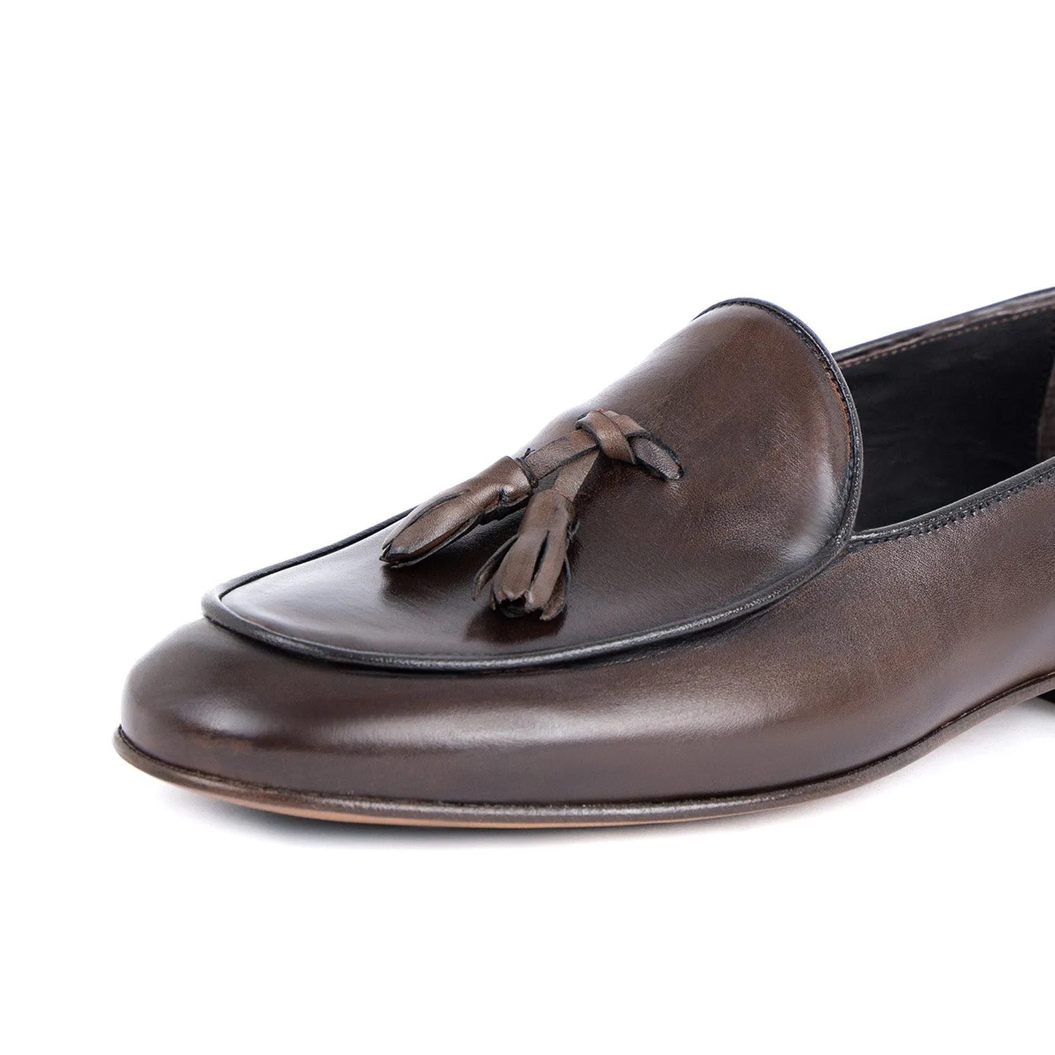 Loafer lux mocassino uomo in pelle fondo cuoio