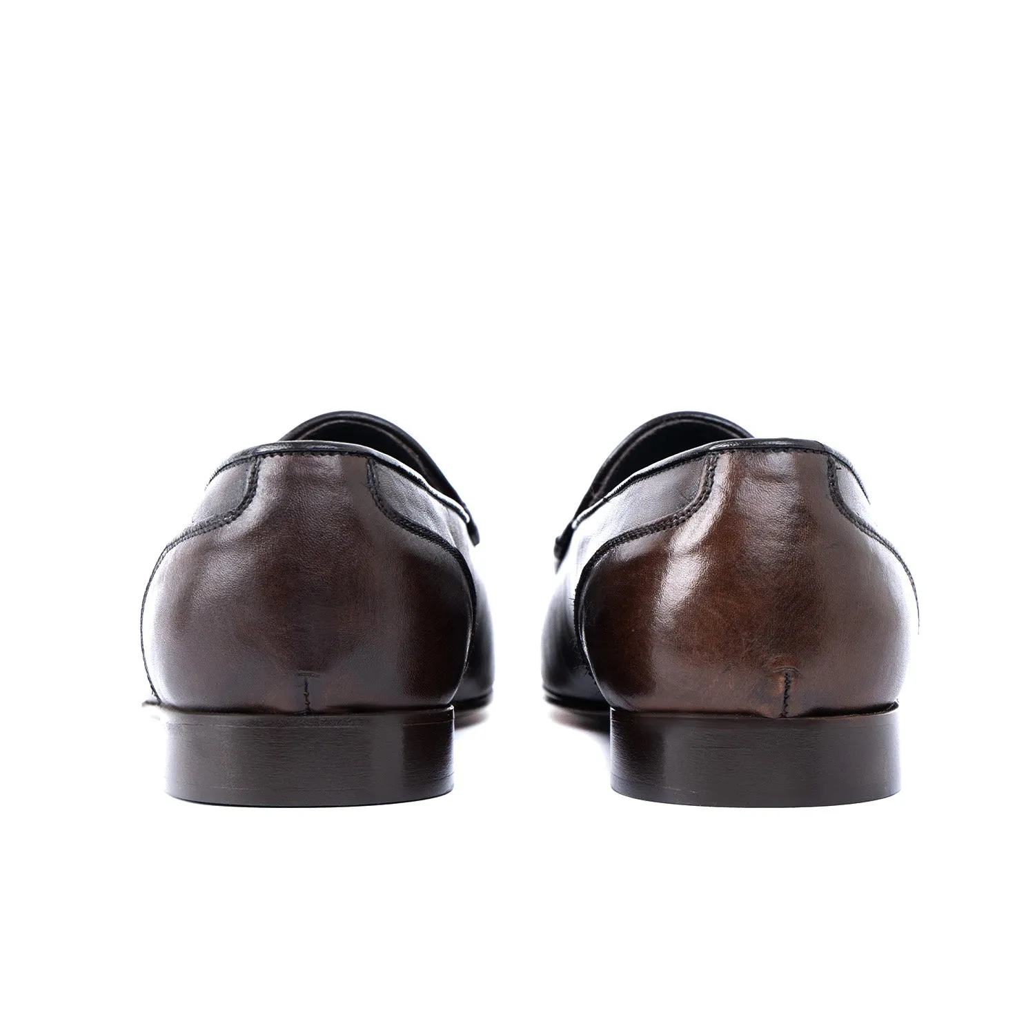 Loafer lux mocassino uomo in pelle fondo cuoio