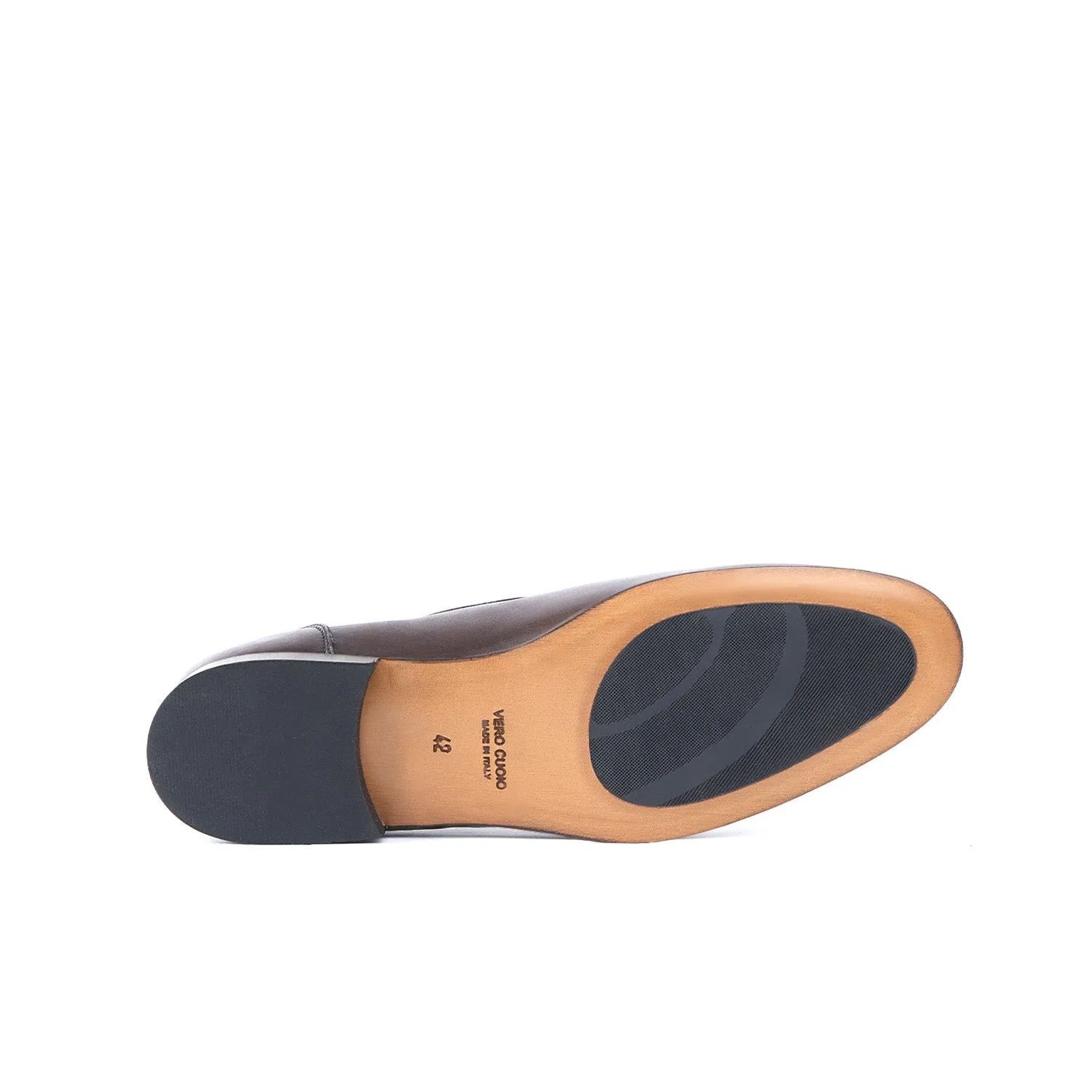 Loafer lux mocassino uomo in pelle fondo cuoio