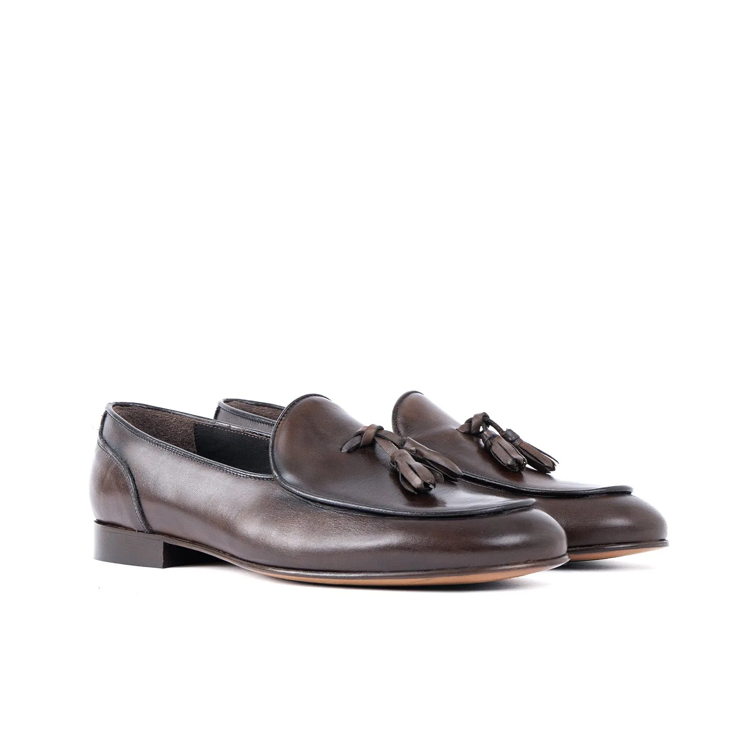 Loafer lux mocassino uomo in pelle fondo cuoio