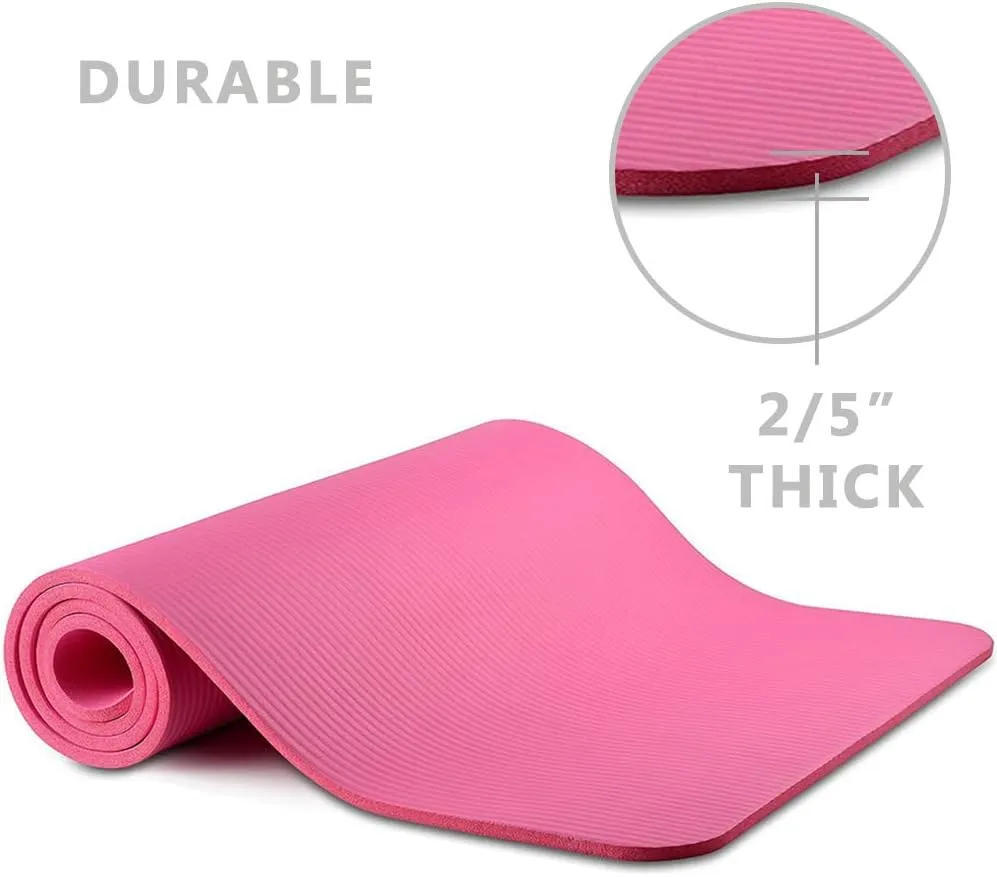 LOKATSE Home All Purpose Thick Yoga Mat with Carrying Strap High Density