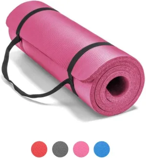 LOKATSE Home All Purpose Thick Yoga Mat with Carrying Strap High Density