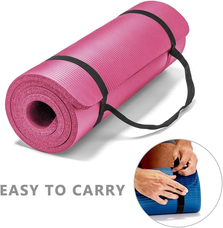 LOKATSE Home All Purpose Thick Yoga Mat with Carrying Strap High Density
