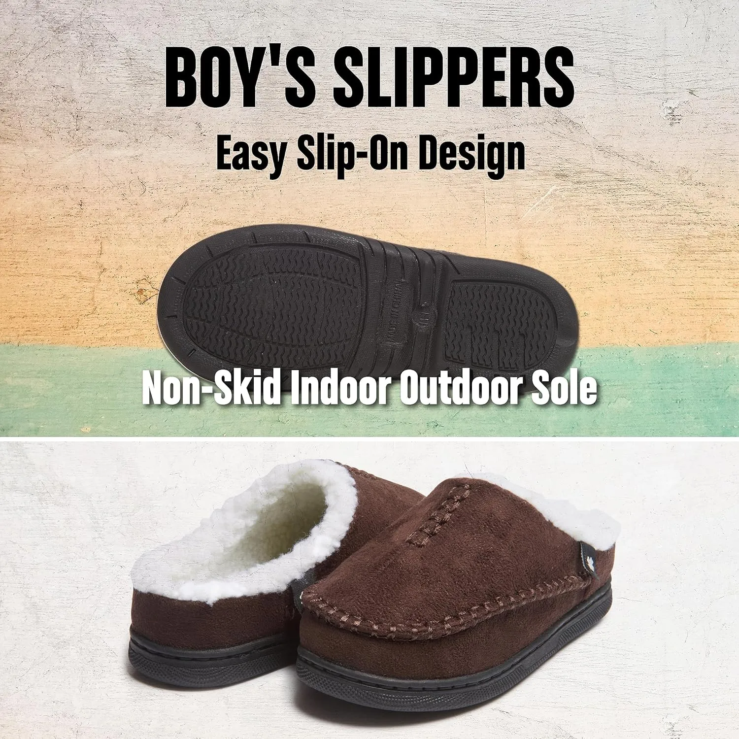 Lucky Brand Boy's Fleece Clog Micro Suede Tab Slippers – Comfortable and Cozy Footwear for Boys