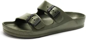 Luffymomo Adjustable Slip on Eva Double Buckle Slides for Mens