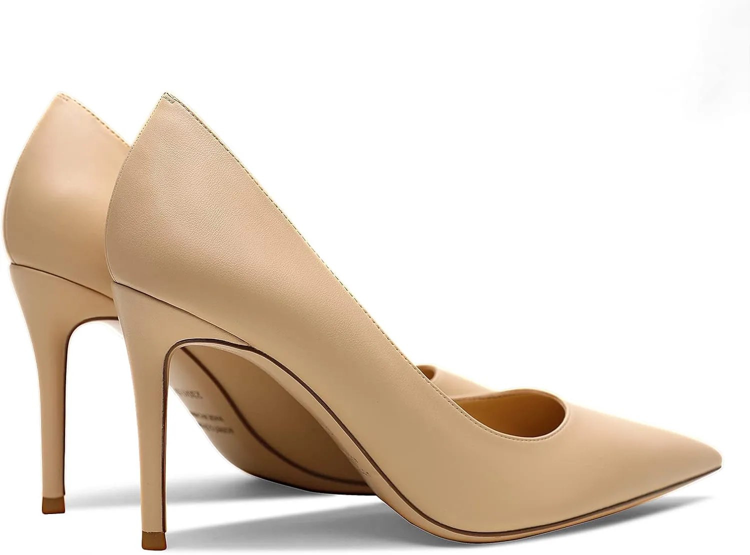Lutalica W Women's Classic Pointed Toe Slip On 3.5 Inches Basic Medium High Heel Pumps Shoes for Work Party Wedding
