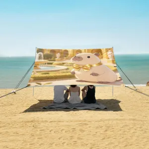 Luxurious Capybara Garden Beach Camping Tent Sun Shelter for Whole Family, Beach Shade Canopy with UPF50  UV Protection,Easy Set Up and Carry,Outdoor Shade for Trips, Fishing, Backyard Fun Picn