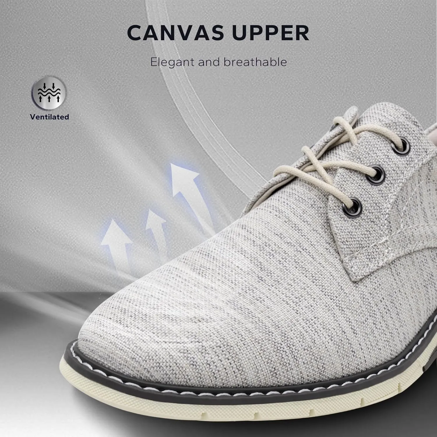 Men's Black Dress Shoes - Stylish Canvas Casual Shoes for Men - Classic Lace Up Derby Shoes Black