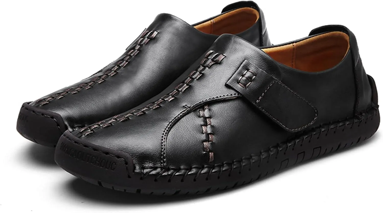 Men's Causal Loafers Slip on Leather Handmade Driving Oxford Flats Comfortable Walking Shoes